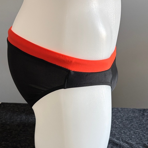 Black and Red Men's Swim Trunks - Picture 3 of 10